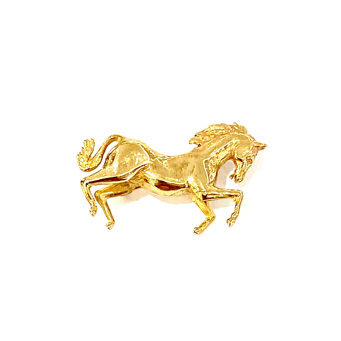 9ct Yellow Gold Horse Brooch