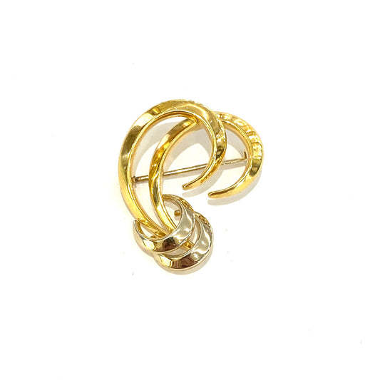18ct Yellow and White Gold 2-Tone Spray Brooch