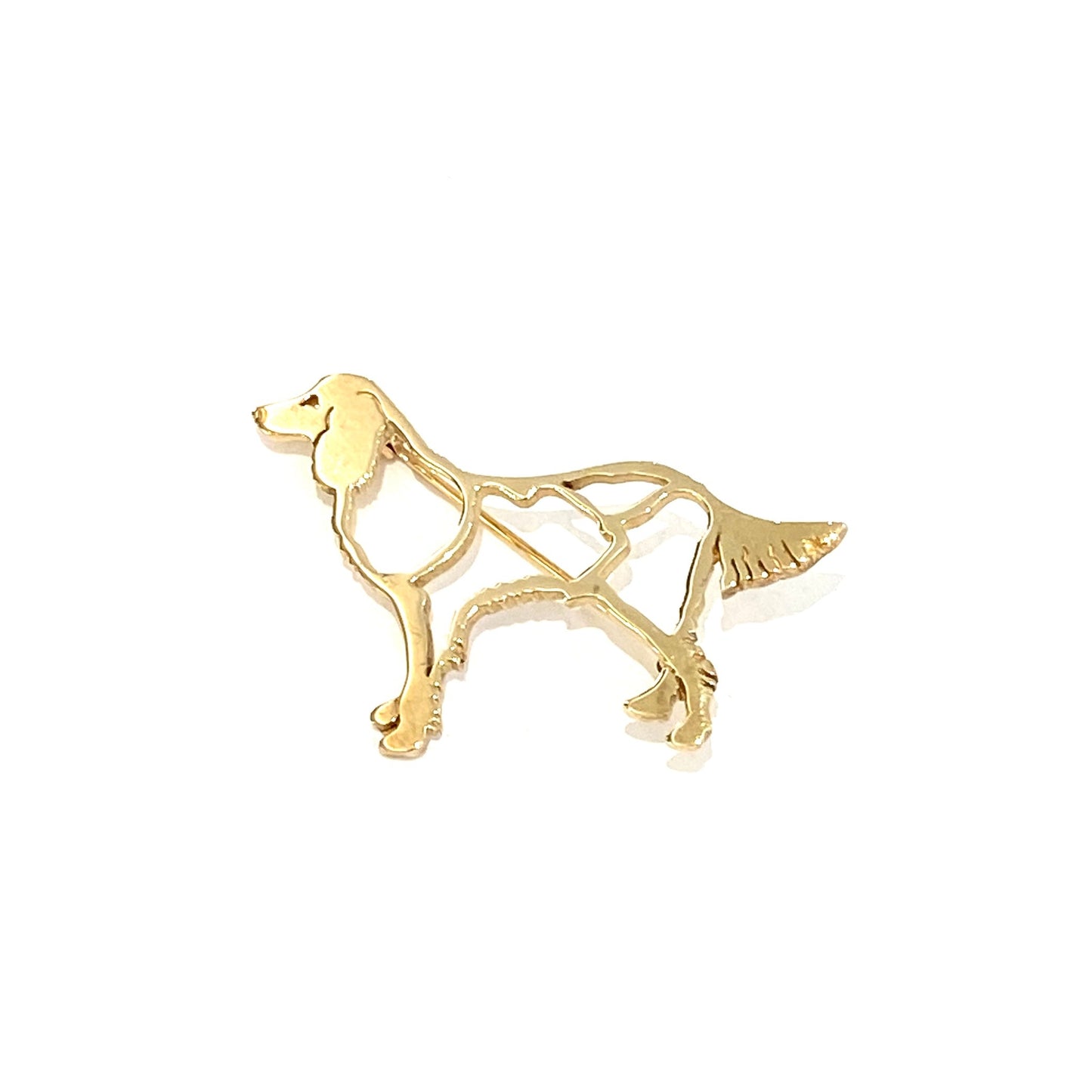 9ct Yellow Gold Spaniel Dog Brooch