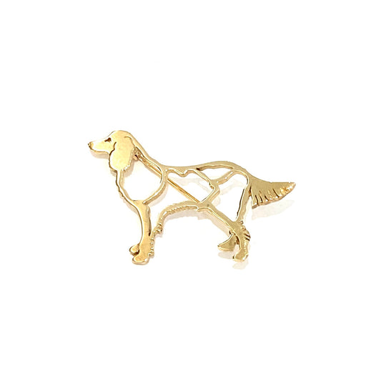 9ct Yellow Gold Spaniel Dog Brooch