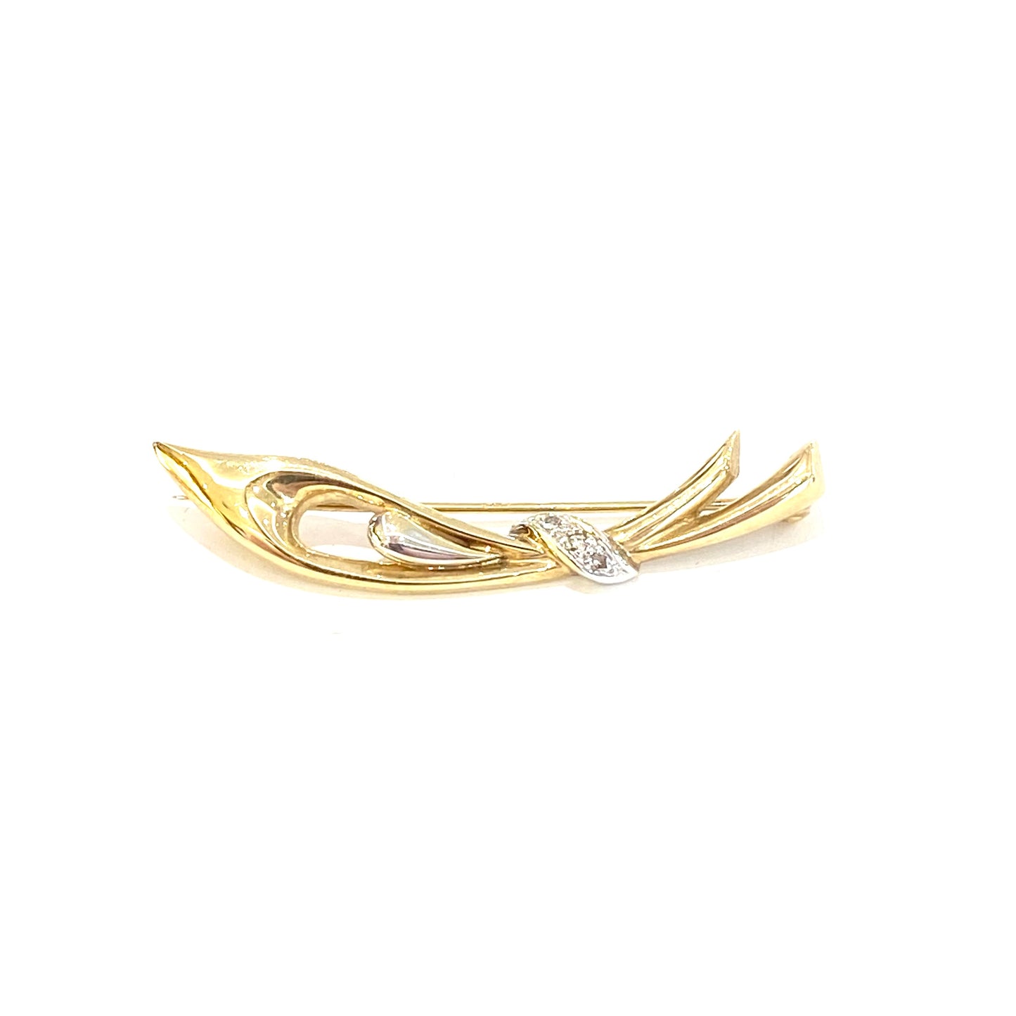 10ct Gold Diamond set Brooch