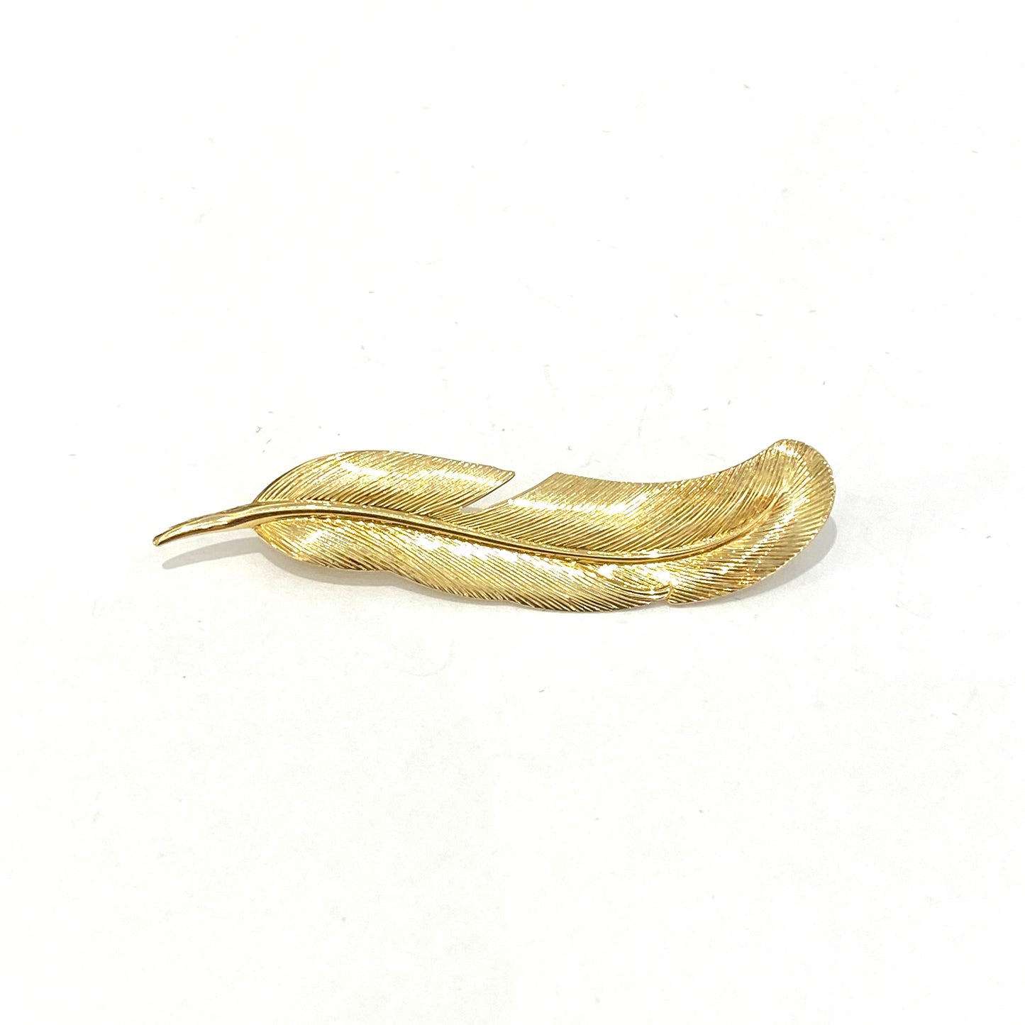 9ct Yellow Gold Feather Brooch