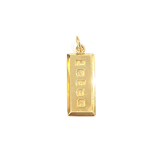 9ct Yellow Gold Solid Hallmarked Ingot Charm Pendant