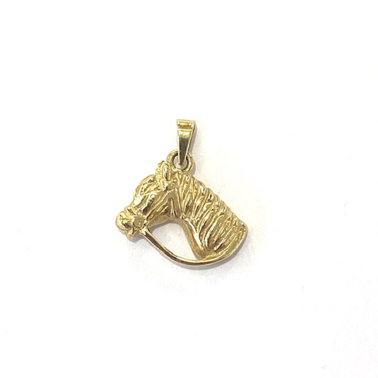 9ct Yellow Gold Horse Head Charm Pendant