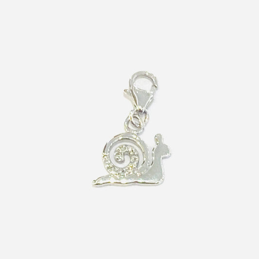 9ct White Gold Diamond Set Mouse Clip on Charm