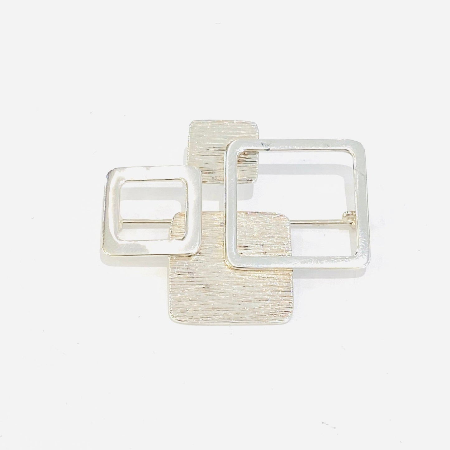 Sterling Silver Squares Brooch