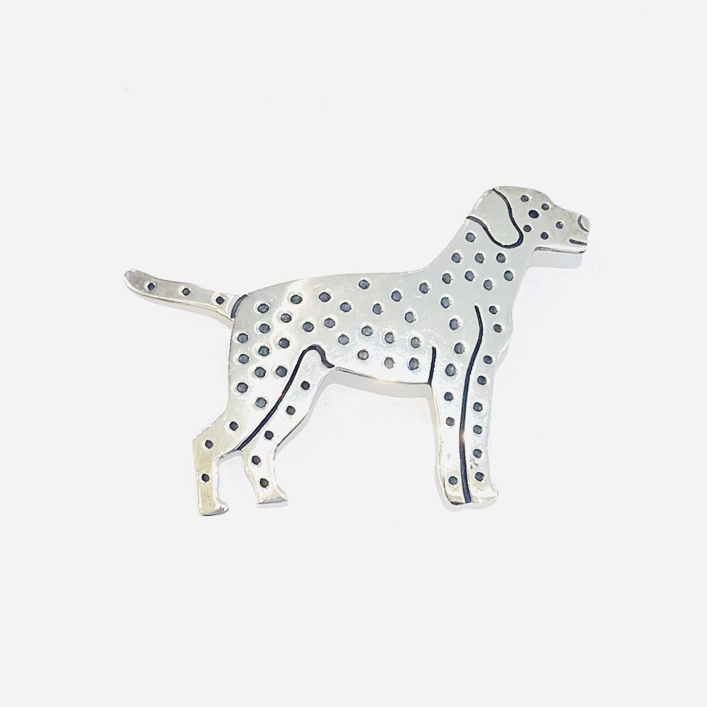 Sterling Silver Dalmation Dog Brooch