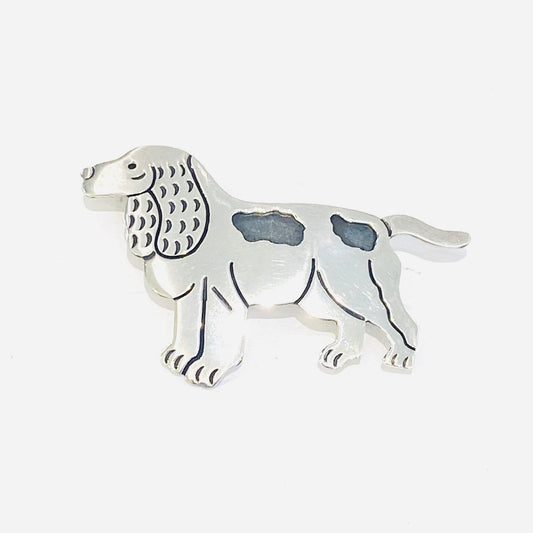 Sterling Silver Dog Brooch