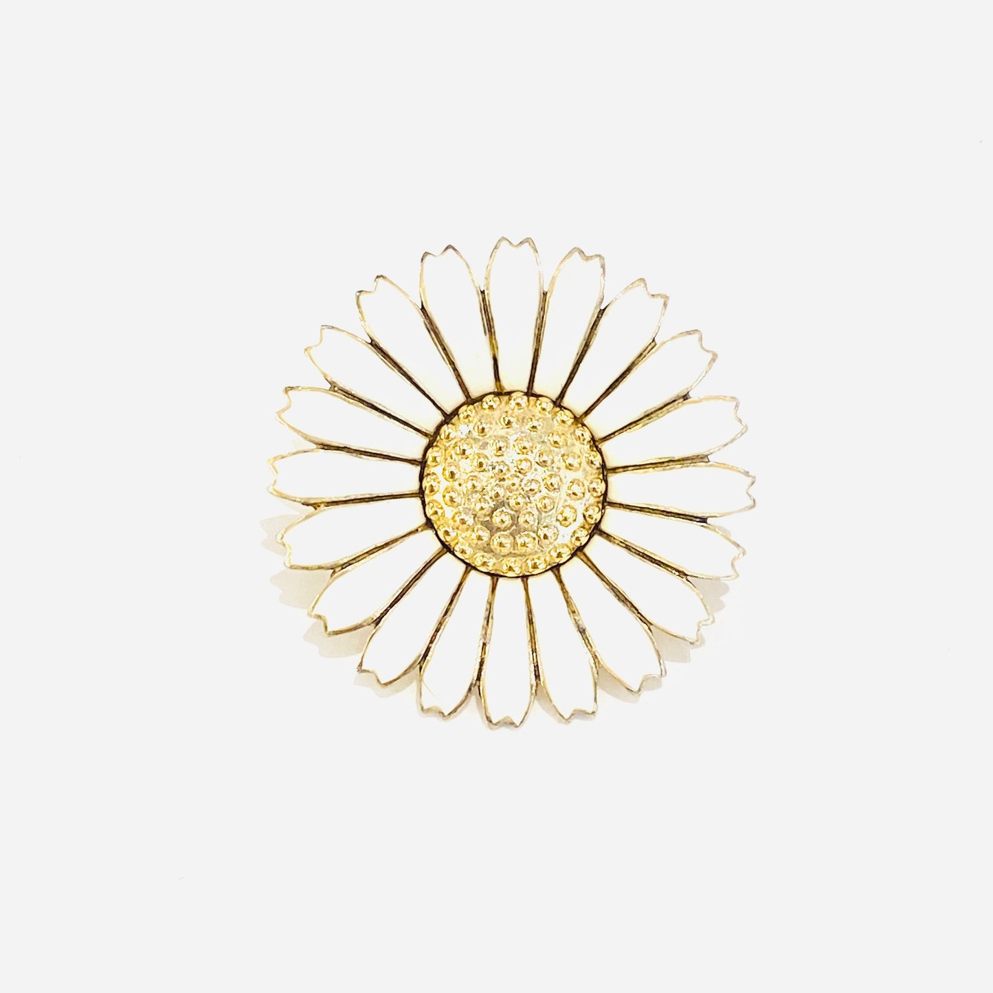 Gold Plated Enamel Flower Brooch & Pendant