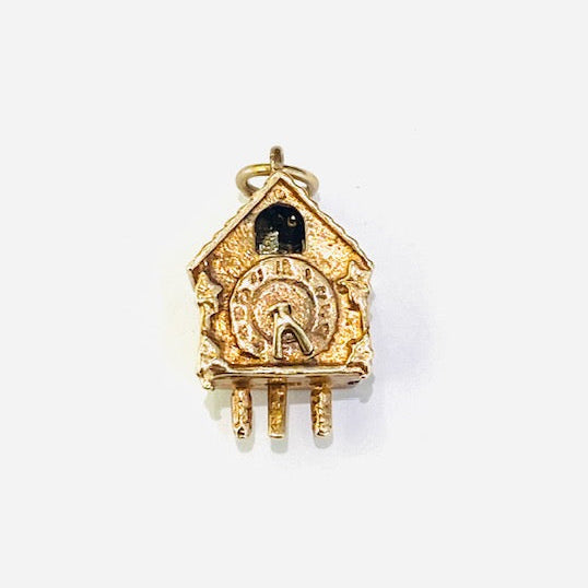 9ct Yellow Gold Cuckoo Clock Charm Pre Loved