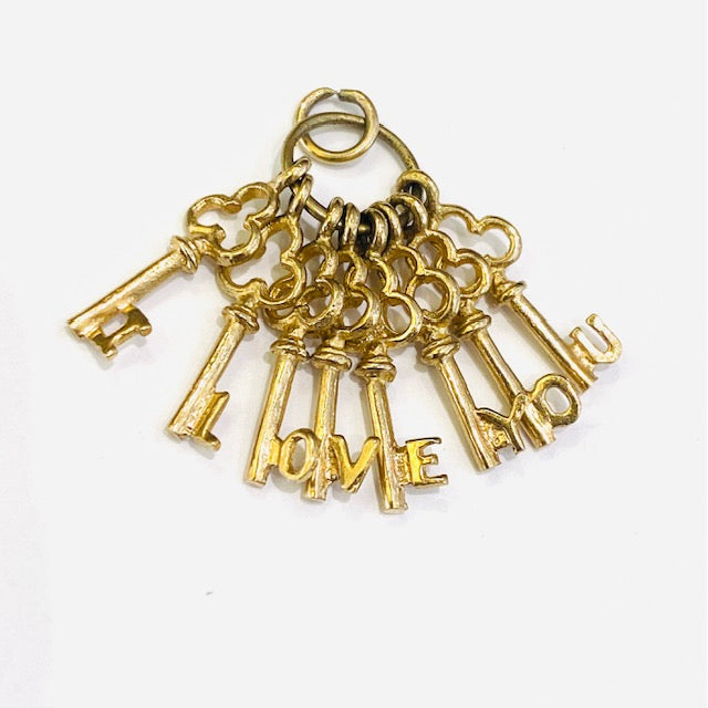 9ct Yellow Gold 'I Love You' Keys Charm Pre Loved
