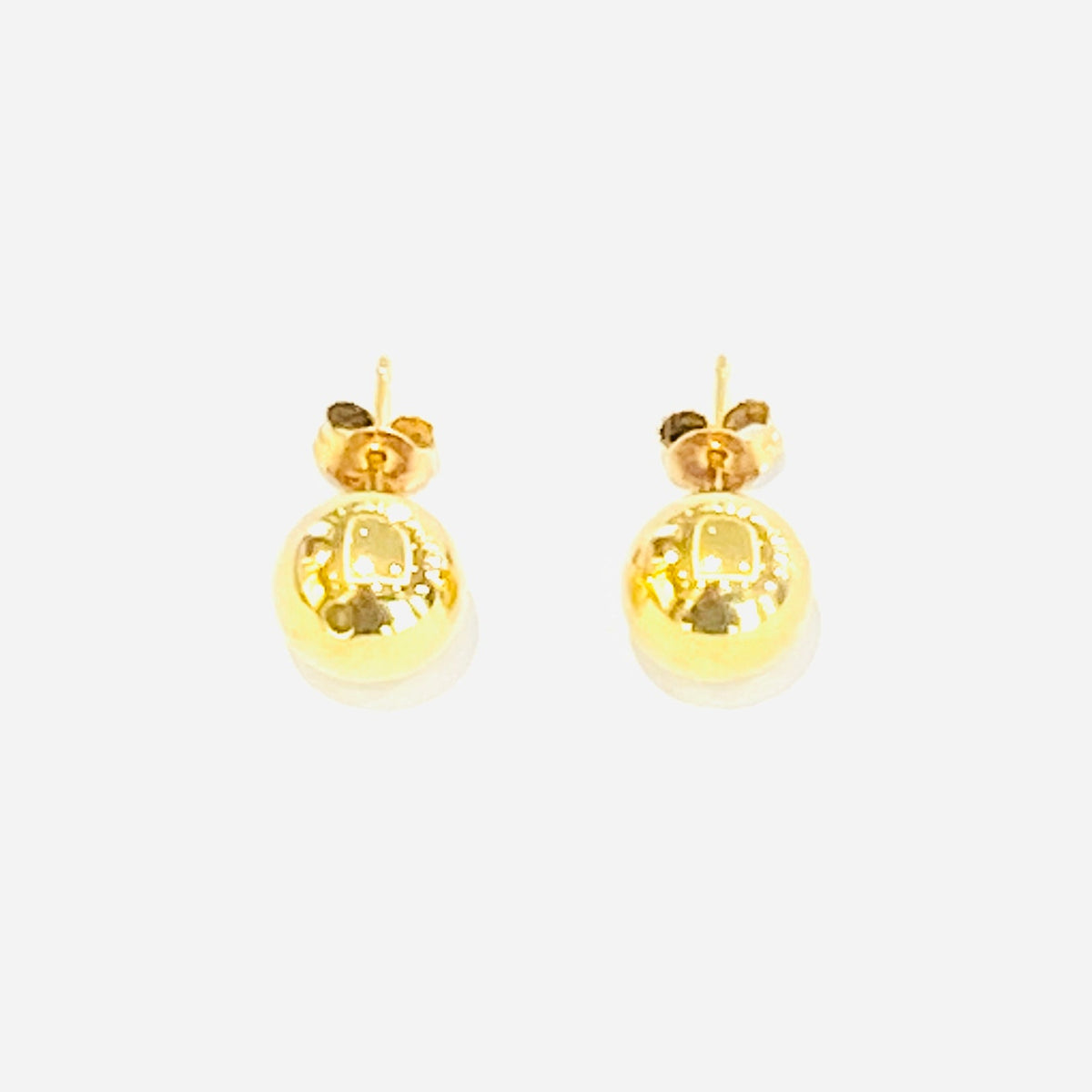 18ct Yellow Gold 8mm Ball Stud Earrings Preloved
