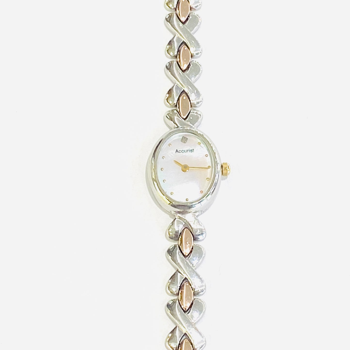 Accurist 9ct White and Rose Gold Bracelet Watch Pre Loved