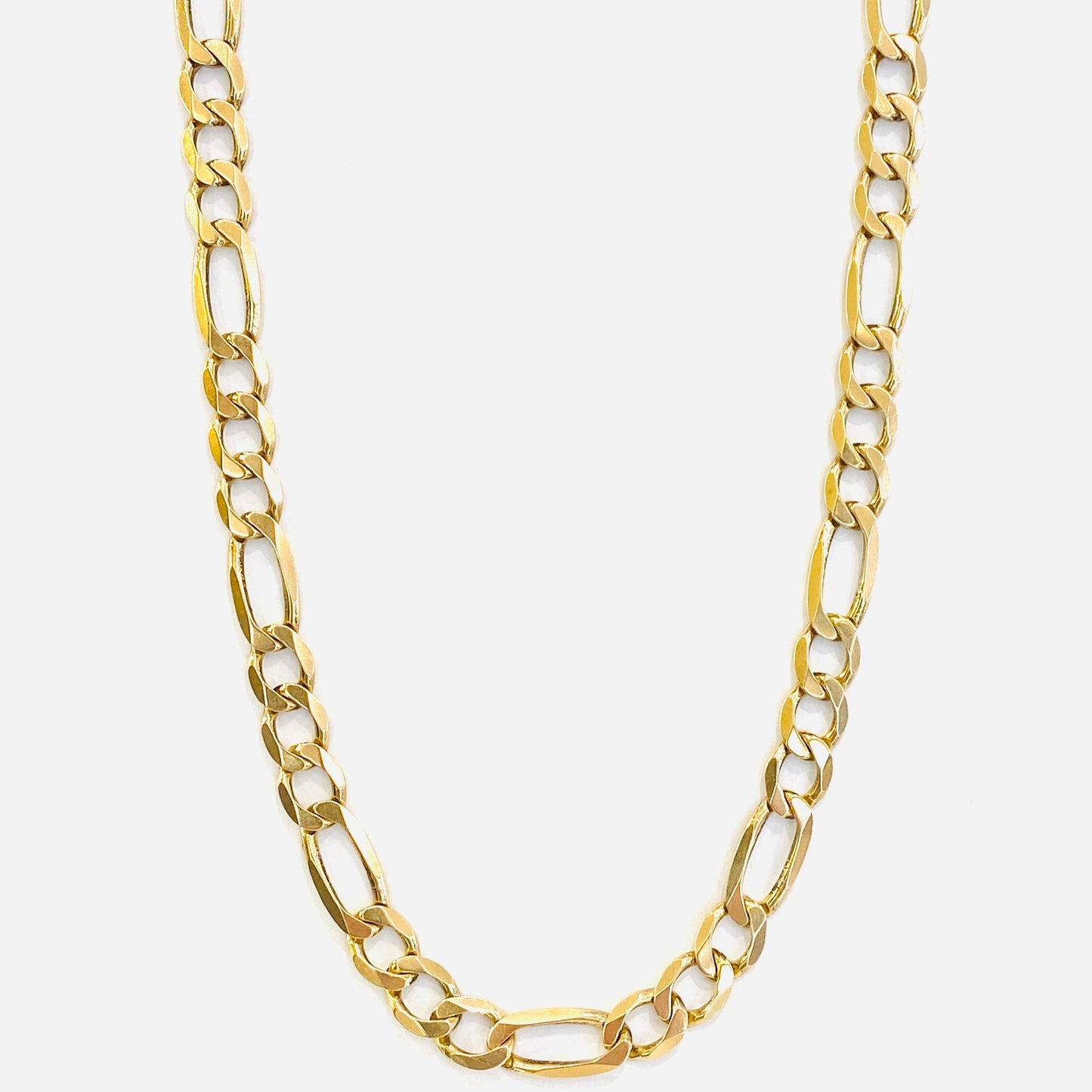 9ct Yellow Gold Figaro Link 22.5" Chain Pre Loved