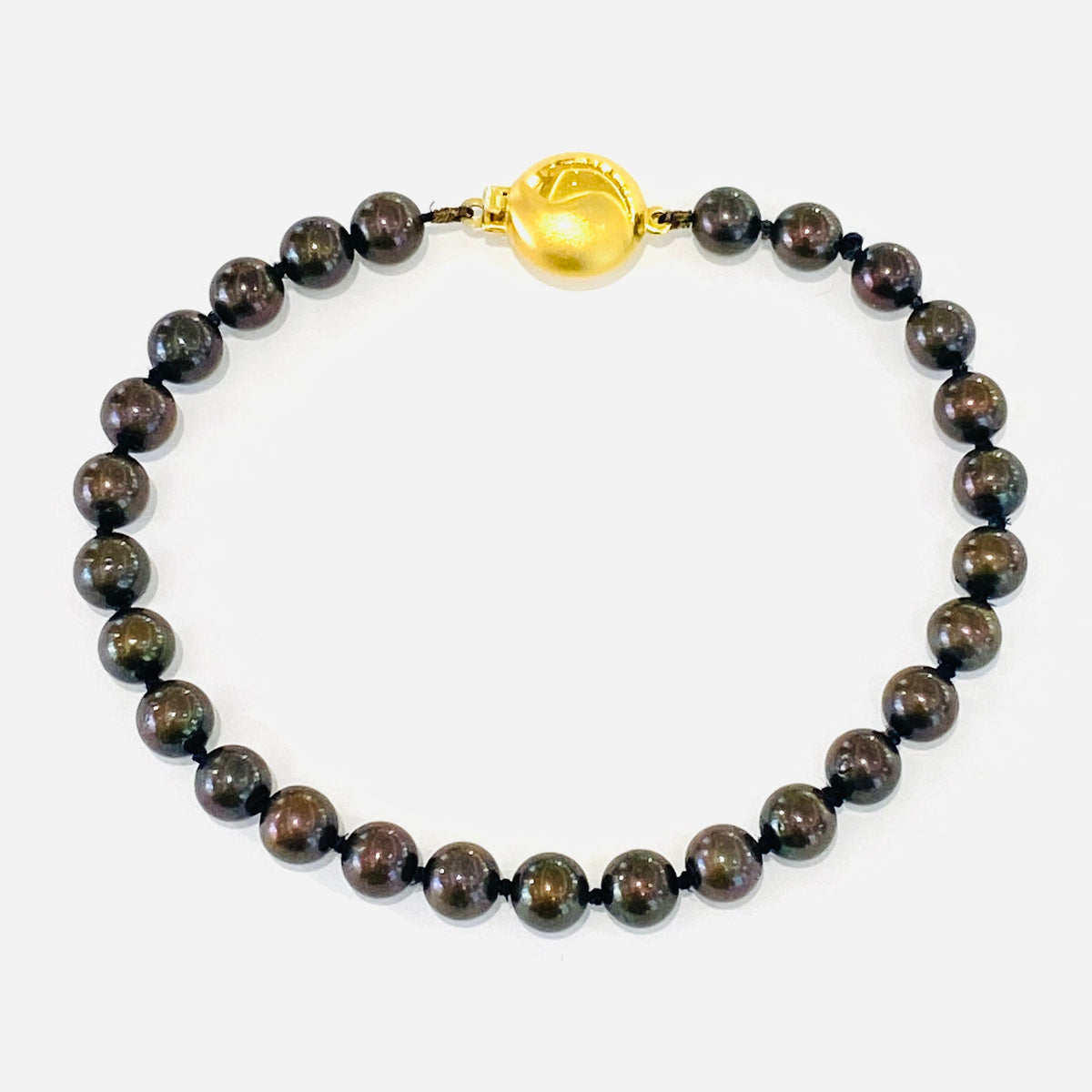 Cultured Black* Colour Pearl Bracelet with 9ct Gold Clasp Pre Loved