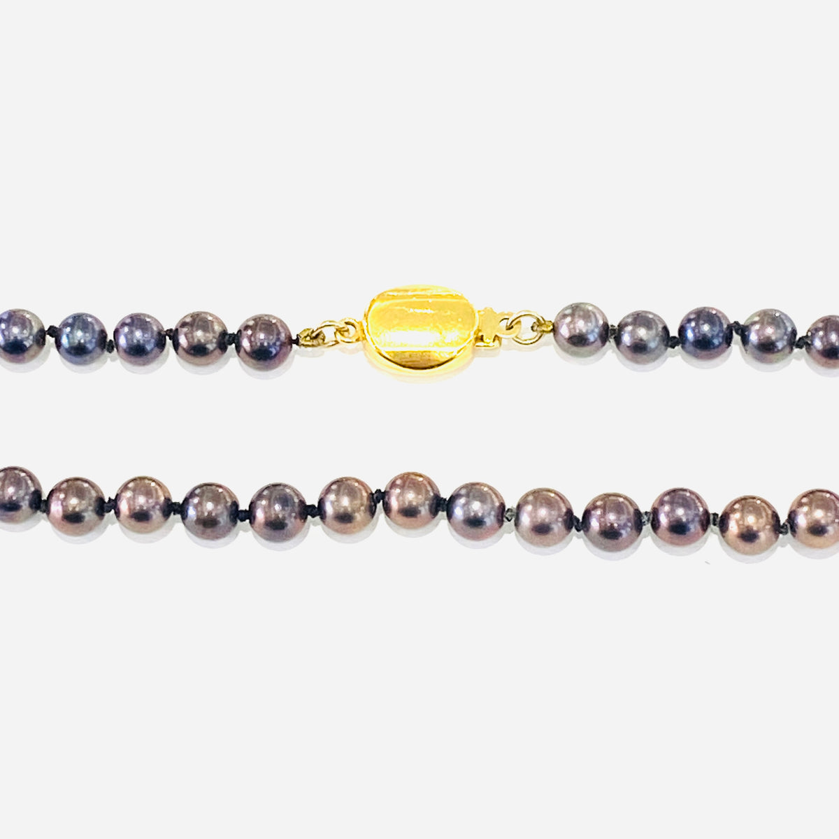 Cultured Black* Colour Pearl Necklace with 9ct Gold Clasp Pre Loved
