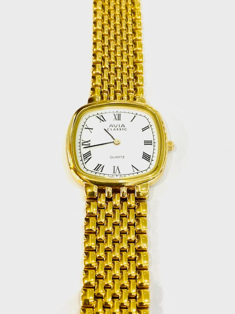 AVIA Classic Gold Plated Stainless Steel Bracelet Watch Pre-Loved