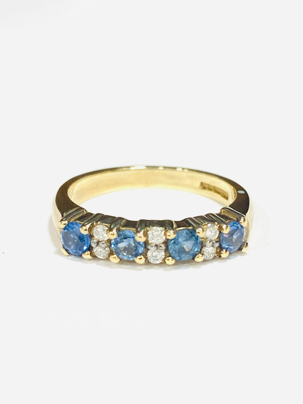 9ct Yellow Gold Sapphire & Diamond Eternity Ring