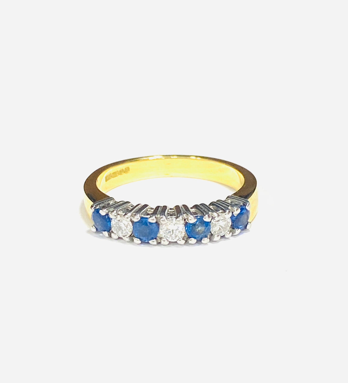 18ct Yellow Gold Sapphire & Diamond Eternity Ring