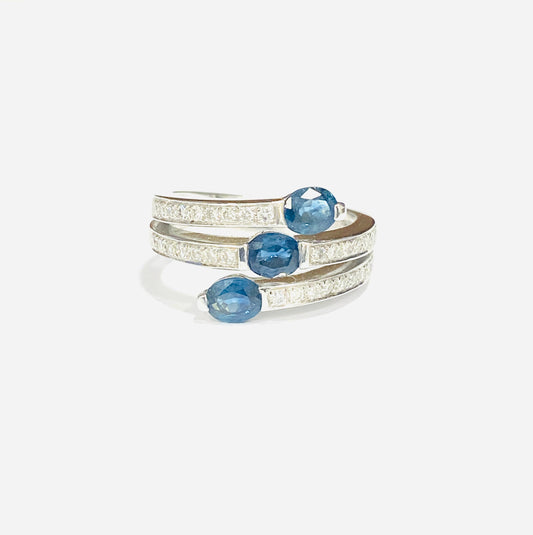 18ct White Gold Sapphire & Diamond Dress Ring