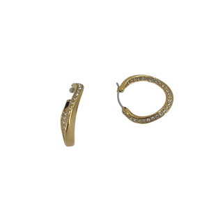 JF01299791 Fossil CZ set Stainless Steel Hoop Rose gold earrings