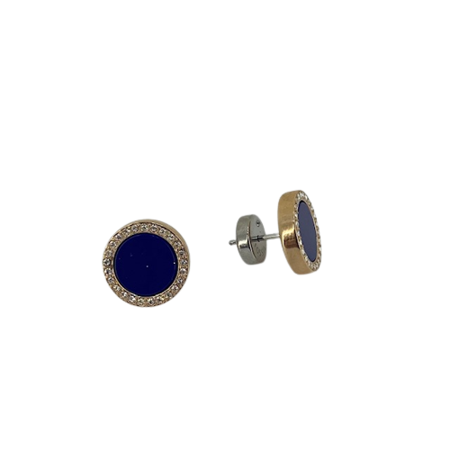 Fossil Rose Gold Plated Stainless Steel Blue/Clear Studs JF01814791