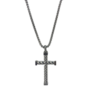 JF03989040 Fossil Meaningful Moments Stainless Steel Cross Pendant Necklace