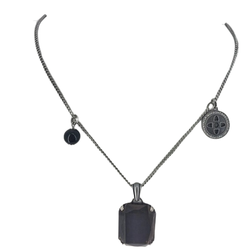 Fossil Ladies Stainless Steel 70cm Necklace with Pink Pendant JF86448