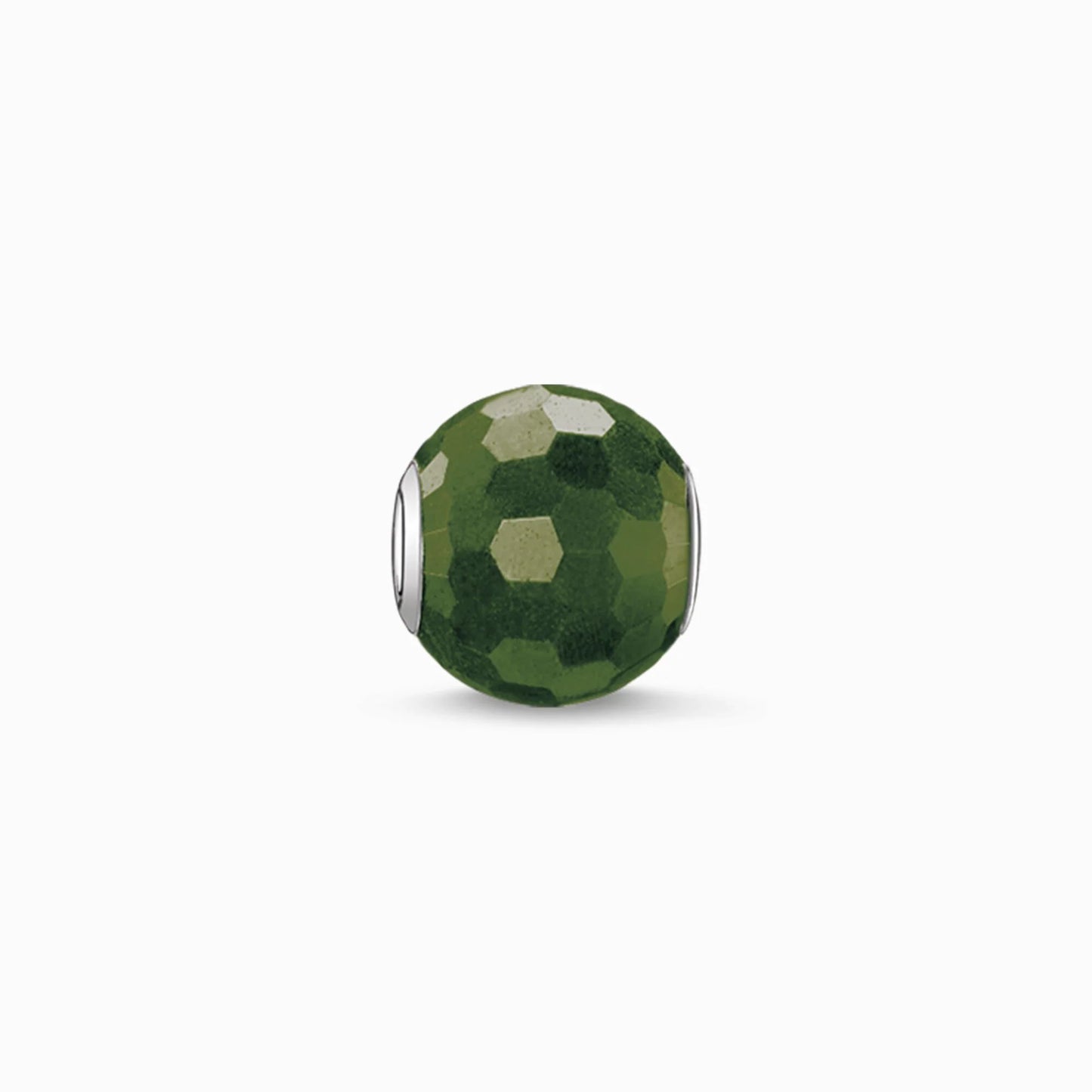 Thomas Sabo Karma Sterling Silver green faceted stone set charm bead