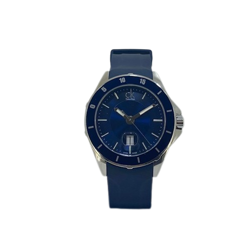 CK Calvin Klein Stainless Steel Watch on Blue Silicon Strap K2W21TZX