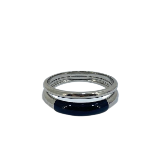 CK Calvin Klein Stainless Steel Black Ellipse Bangle KJ03MB01010S
