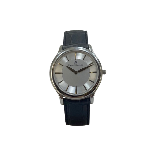 Maurice Lacroix Gents Les Classiques Black Strap Silver Dial Quartz Watch LC1037 SS001 130