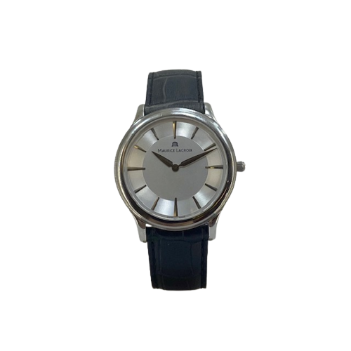 Maurice Lacroix Gents Les Classiques  Black Strap Silver Dial Quartz Watch LC1037-SS001-130