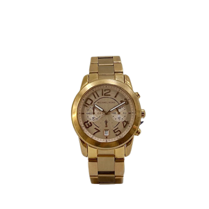Michael Kors Mercer Chronograph PVD Gold Plated Steel Bracelet Watch MK5727
