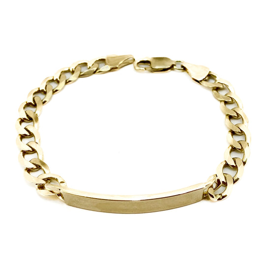 9ct Yellow Gold ID Curb Bracelet Pre-Loved