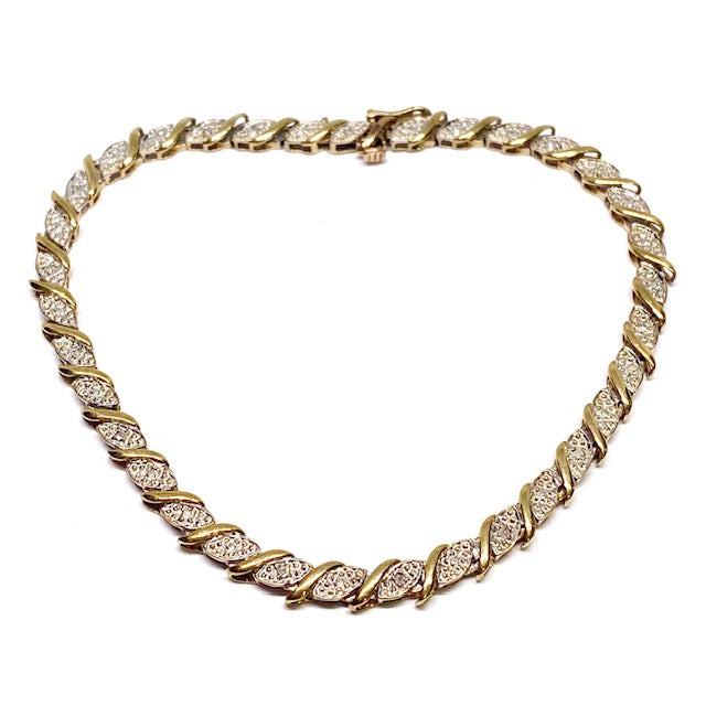 9ct Y/G Diamond set Bracelet Pre- Loved