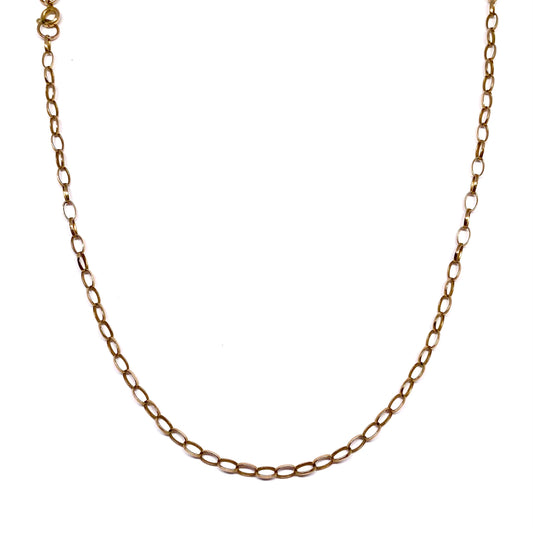 9ct Yellow Gold 18 inches Oval  Belcher Link Chain Pre-Loved