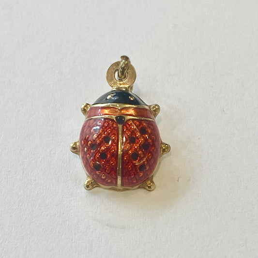 9ct yellow gold Red enamel Ladybird charm Pre-Loved