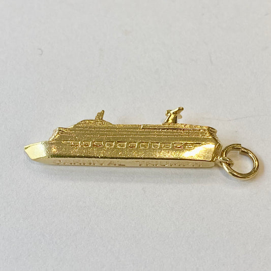9ct yellow gold Cruise ship charm Pre-Loved