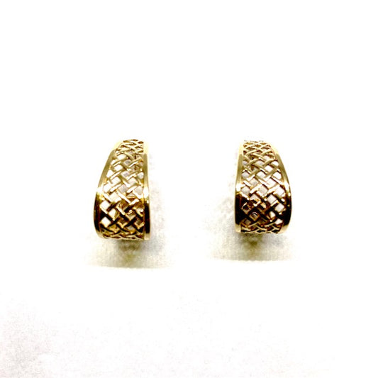 9ct Gold Half Hoop Stud Pre-Loved Earrings