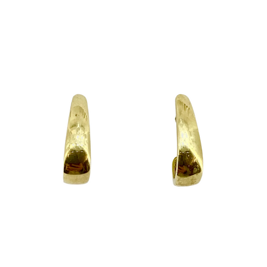 18ct Yellow Gold Half Hoop Stud Earrings Pre Loved