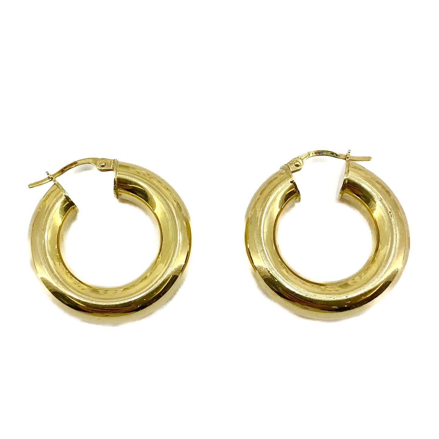 9ct Yellow Gold Large Hoop Earrings Pre Loved