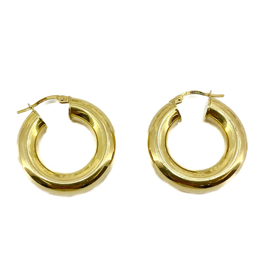 9ct Yellow Gold Large Hoop Earrings Pre Loved