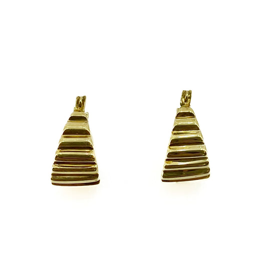 14ct Yellow Gold Half Hoop Earrings Pre Loved