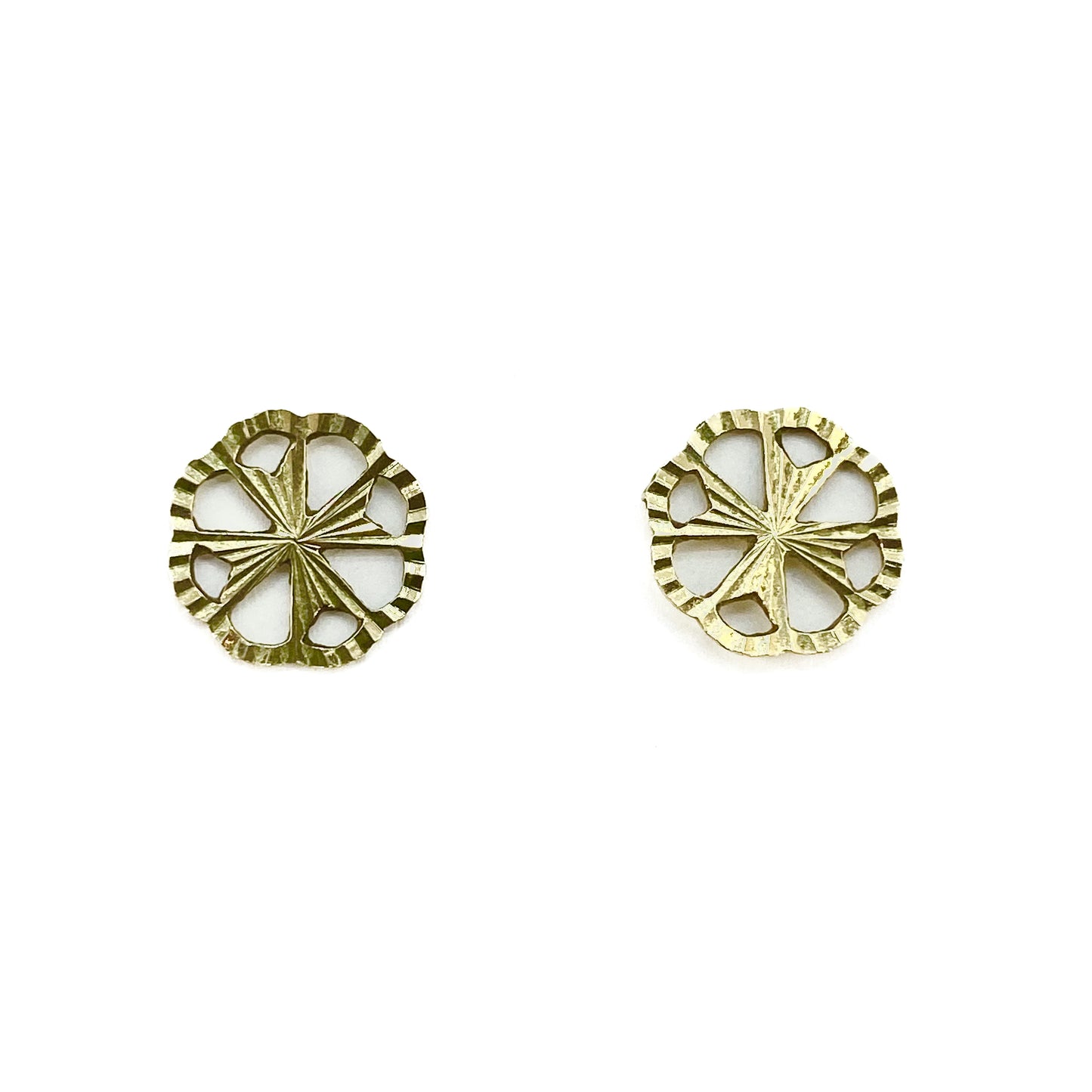 9ct Yellow Gold Cross Stud Earrings Pre Loved