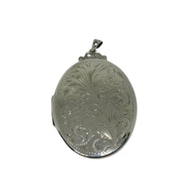 Load image into Gallery viewer, Silver Large Oval Patterned Locket Pre Loved
