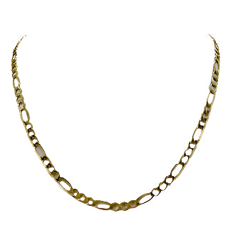 9ct Yellow Gold Figaro 3-1 Chain Necklace Pre Loved
