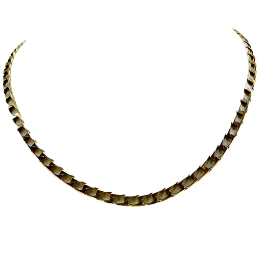 9ct Yellow Gold Flat Square Curb Chain Pre Loved