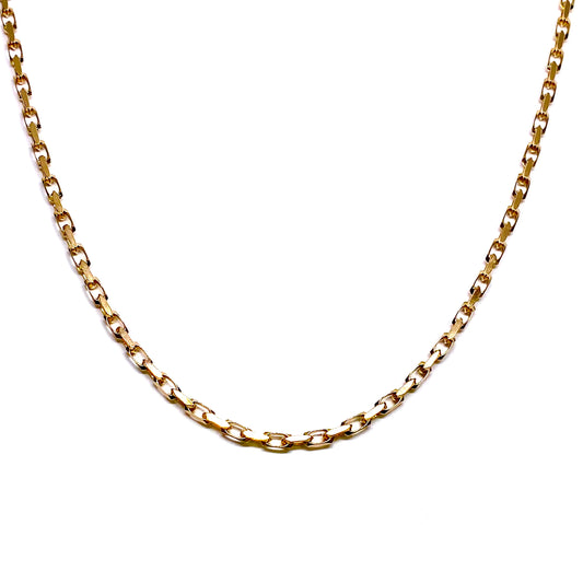 9ct Yellow Gold 30" Oval Filed Belcher Pre-Loved Chain