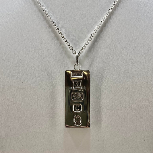 Sterling Silver Ingot Pendant Pre Loved